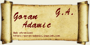 Goran Adamić vizit kartica